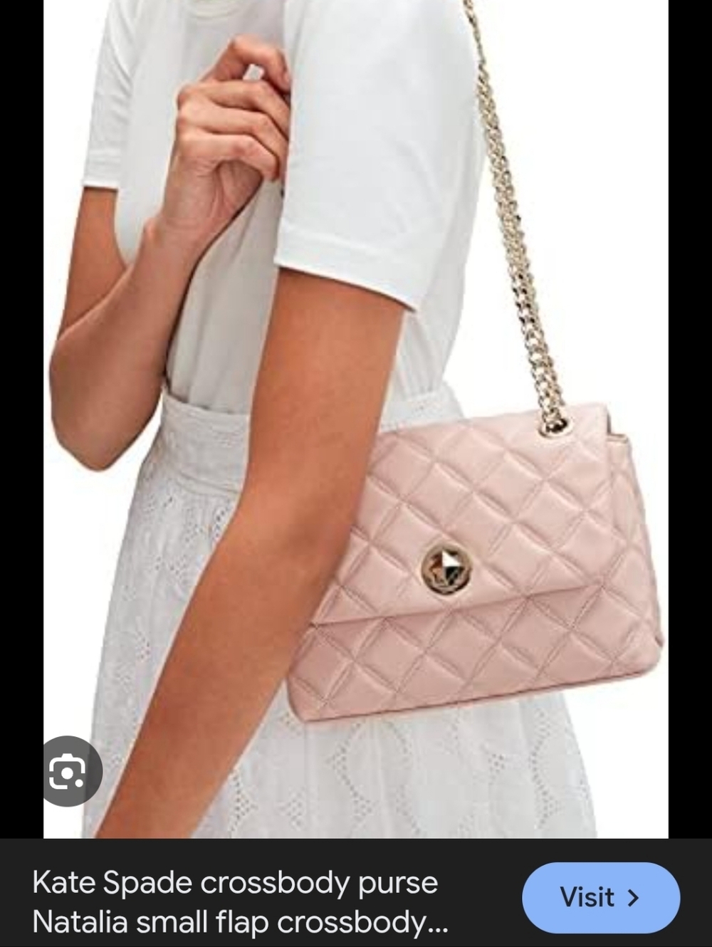 Kate Spade Natalia Quilted Blush Pink Chain Strap Shoulder Bag